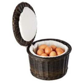 egg basket with lid plastic black brown  Ø 260 mm  H 170 mm product photo