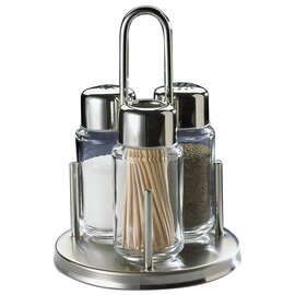 cruet CLASSIC • salt|pepper|toothpicks glass stainless steel H 160 mm product photo