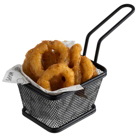 serving frying basket SNACKHOLDER stainless steel black | 100 mm x 85 mm H 65 mm product photo  S