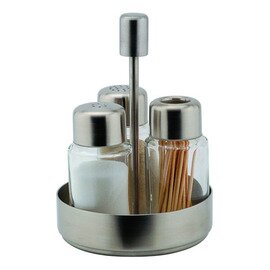 cruet FIVE STAR • salt|pepper|toothpicks glass stainless steel H 140 mm product photo