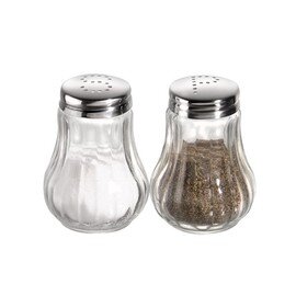 salt shaker|pepper shaker glass stainless steel corrugated  Ø 50 mm  H 65 mm product photo