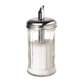 sugar doser 320 ml glass stainless steel with dosing tube  Ø 75 mm  H 170 mm product photo