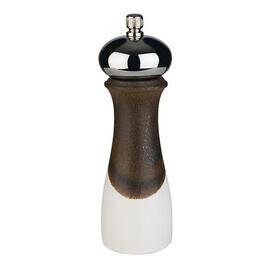 pepper mill plastic stainless steel porcelain brown | white • grinder made of carbon steel  H 180 mm product photo