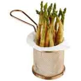 serving frying basket SNACKHOLDER golden coloured  Ø 90 mm  H 85 mm handle length 90 mm product photo