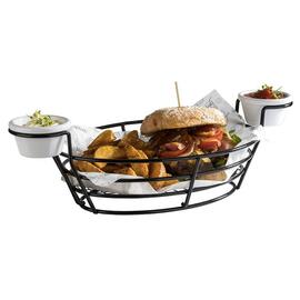 serving basket 395 mm x 200 mm metal black H 110 mm product photo  S