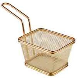 serving frying basket SNACKHOLDER golden coloured 100 mm  x 85 mm  H 65 mm handle length 90 mm product photo