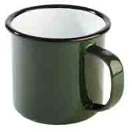 mug ENAMELWARE black green 35 cl contrast edge  H 80 mm product photo