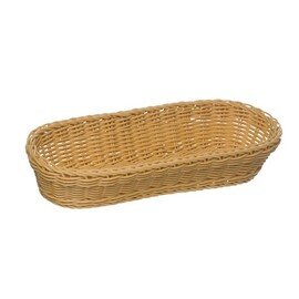 baguette basket plastic beige oval 280 mm  x 160 mm  H 80 mm product photo