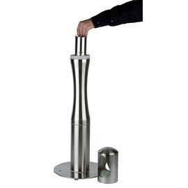 Stand Smokers Point, stainless steel, matt polished, with removable ashtray insert, dismantled, easy assembly, approx. Ø 13 cm, H 100 cm, foot Ø 36 cm product photo  S