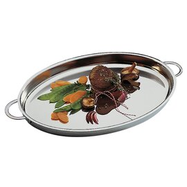 serving bowl|side dish bowl stainless steel oval  L 370 mm  x 265 mm  H 30 mm product photo