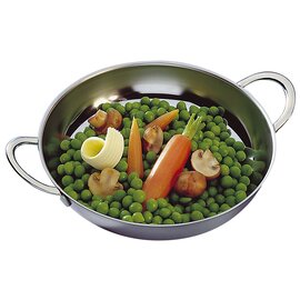 serving bowl|side dish bowl 700 ml stainless steel round Ø 190 mm H 35 mm with handle product photo