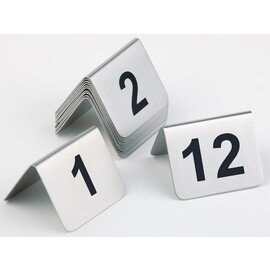 table number sign • numbers from 1 to 12 • stainless steel L 53 mm H 45 mm product photo