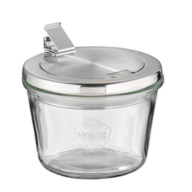 Weck jar with hinged lid with spoon recess set of 2 0.37 l Ø 110 mm H 75 mm product photo