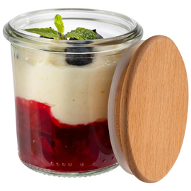 Weck® preserving jars with lid 140 ml with wooden lid Ø 60 mm H 70 mm product photo  S