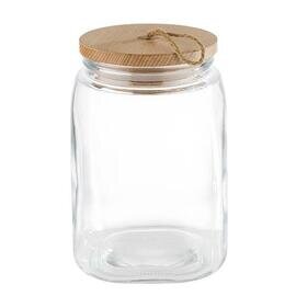 storage jar WOODY glass 2.5 ltr with lid  L 140 mm  B 140 mm  H 215 mm product photo