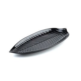 leaf-shaped bowl NATURAL COLLECTION plastic black oval  L 450 mm  x 240 mm  H 30 mm product photo