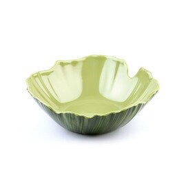 palm leaf shaped bowl NATURAL COLLECTION 1500 ml melamine green with relief Ø 300 mm  H 100 mm product photo