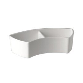 bowl melamine white 175 mm  x 75 mm  H 45 mm 2 compartments product photo