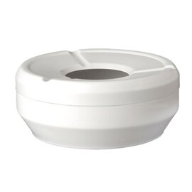 Wind ashtray CASUAL with windproof lid plastic white  Ø 100 mm  H 40 mm product photo