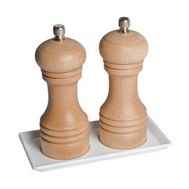 salt mill | pepper mill with with tray wood bright product photo