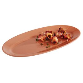 bowl TIERRA plastic terracotta coloured matt shiny oval  L 400 mm  x 200 mm  H 25 mm product photo