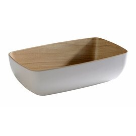 bowl FRIDA 1800 ml melamine brown white wood look inside 265 mm  x 162 mm  H 75 mm product photo