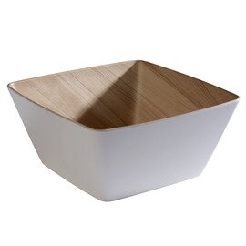 bowl FRIDA 3500 ml melamine brown white wood look inside 250 mm  x 250 mm  H 120 mm product photo