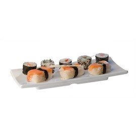 sushi serving board plastic white  L 240 mm  B 105 mm  H 25 mm product photo