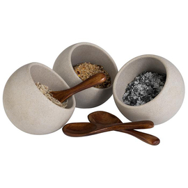 service set MOON melamine wood grey Ø 80 mm H 75 mm | 3 bowls | 3 spoons 0.05 ltr product photo