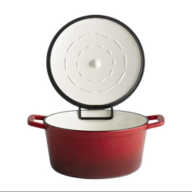 Cooking pot with lid 5 STARS cast aluminium red 4 ltr product photo  S