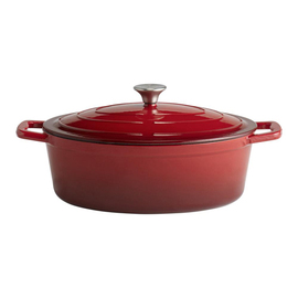 roasting pan with lid 5 STARS cast iron red oval 5 ltr product photo