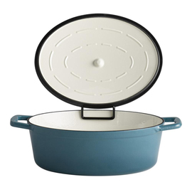 roasting pan with lid 5 STARS cast iron blue oval 5 ltr product photo  S