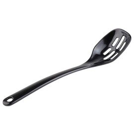 All-purpose spoon, melamine, slit, black, spoon size: 8 x 7 cm, length: 30.5 cm product photo