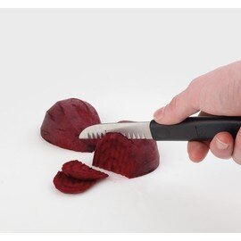 decorating knife ORANGE straight blade tooth grinding | black  L 19 cm product photo