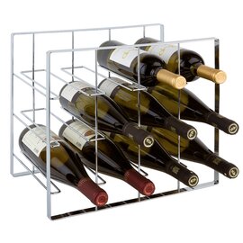 Wine shelf, metal hard-chromed, 38 x 23 cm, height 34,5 cm, space for up to 12 bottles product photo