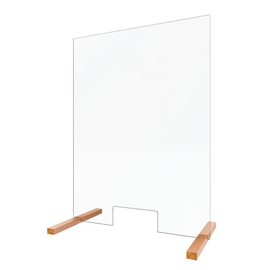 hygiene protection wall with pass through | wooden feet | window size 1000 x 750 mm x 410 mm product photo