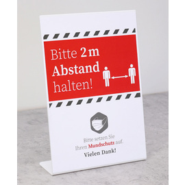 Information sign stand • keep distance | wear a mask 210 mm x 70 mm H 300 mm product photo