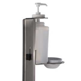 disinfection stand kit GOOD CONCEPT EASY stainless steel with arm lever floor model with disinfectant | drip tray 250 mm x 290 mm H 1100 mm product photo  S