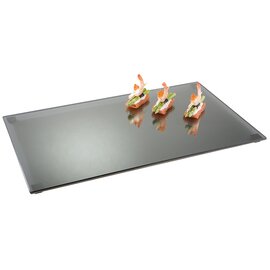 Glass plate in black mirror optic, anti-slip feet, rectangular, approx. 53 x 32.5 cm product photo