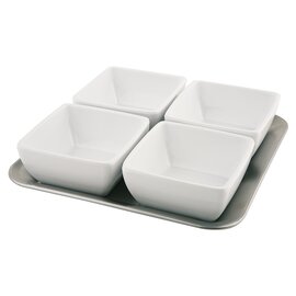 tray with 4 bowls stainless steel black square 200 mm  x 200 mm product photo