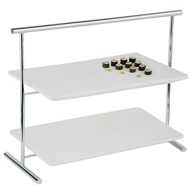 serving rack metal plastic white | 2 shelves with with 2 trays | 630 mm  x 270 mm  H 445 mm product photo