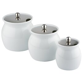 dressing pot with lid 2300 ml stainless steel porcelain round Ø 185 mm H 170 mm product photo