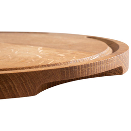 serving board PIZZA Ø 340 mm | oak wood oiled with juice rim | 2 recessed grips product photo  S