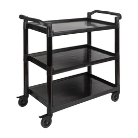 serving trolley | transport cart READY black | 3 shelves | 1080 mm x 500 mm H 960 mm product photo
