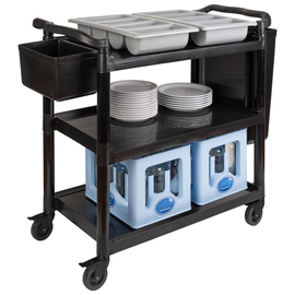 serving trolley | transport cart READY black | 3 shelves | 1080 mm x 500 mm H 960 mm product photo  S