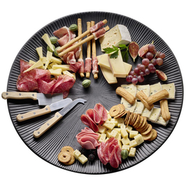 serving plate NERO melamine black Ø 500 mm H 35 mm product photo  S