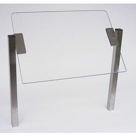 Cough protection on CNS stand feet, for use with Chafing Dishes, Type D, glass length 80 cm, glass top height 35 cm, top rounded, 2 stands + 1 glass, stand height 70 cm product photo