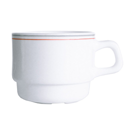 CLEARANCE | cup RESTAURANT VALERIE 190 ml tempered glass narrow colour rim  H 64 mm product photo