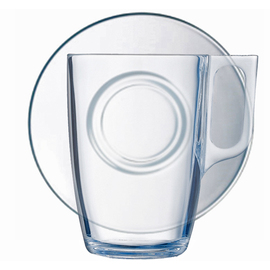 mug VOLUTO TRANSPARENT 40 cl transparent with saucer with handle product photo