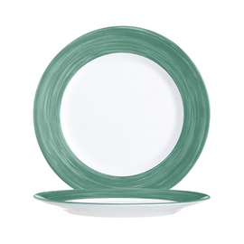 plate flat Ø 190 mm BRUSH DARK GREEN tempered glass product photo